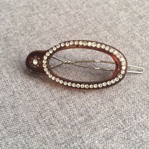 Oval tortoiseshell-acetate Diamond Hair Clip